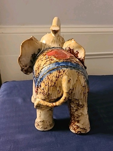 chinese wucai porcelain glaze wealth lucky Elephant statue - Picture 4 of 6