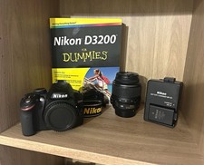 Nikon D3200 DSLR Camera + 18-55mm VR Lens, Bag, Book & 3 Batteries