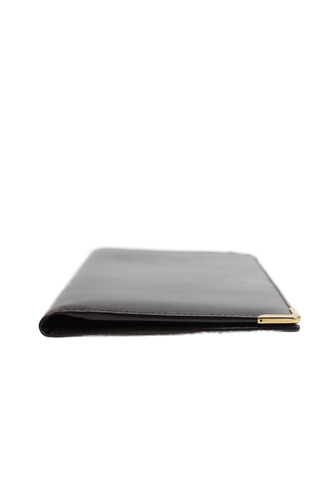 Gucci Womens Leather Gold Tone Open Front Wallet Dark Brown - Picture 6 of 11