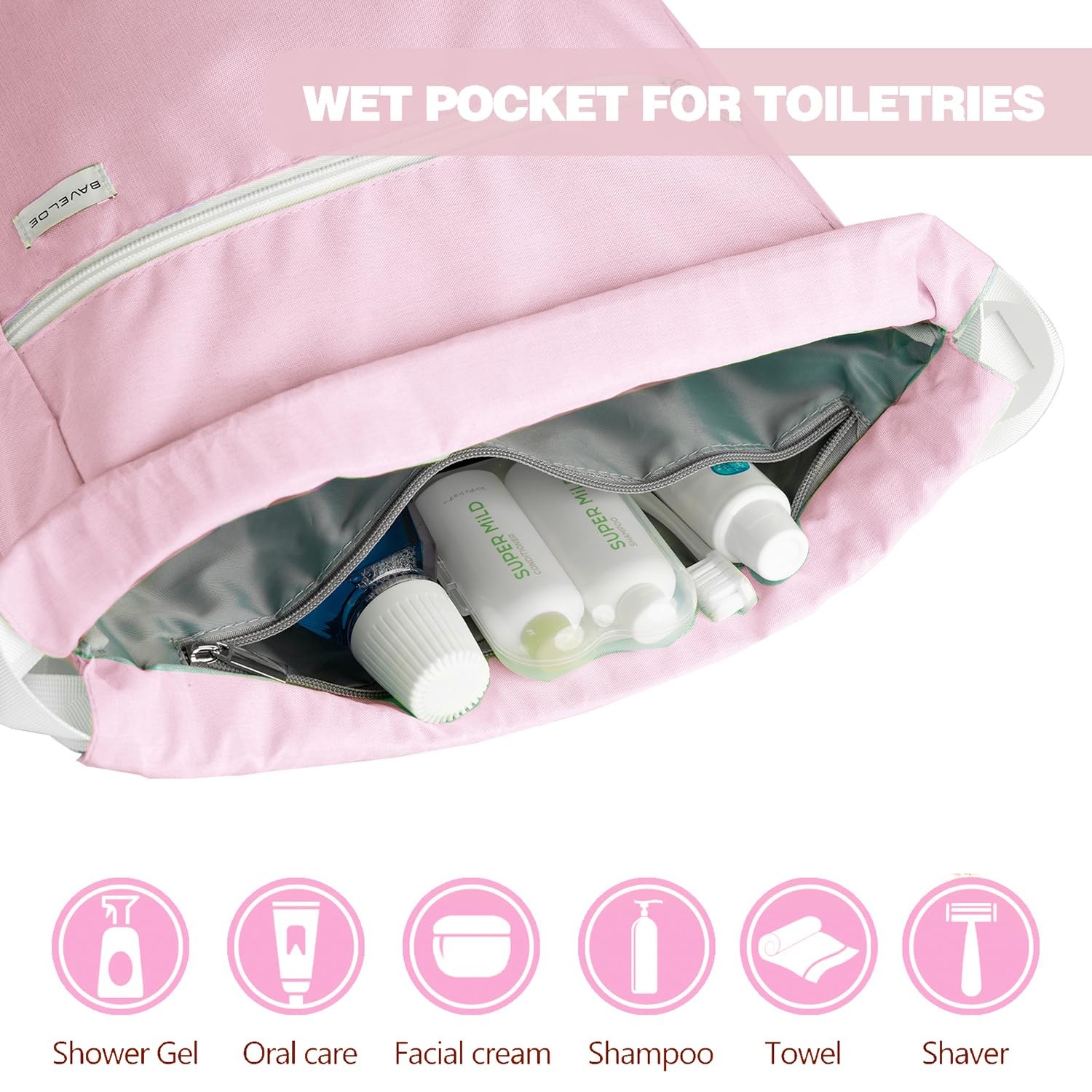 Drawstring Backpack with Wet Pocket & Shoe Compartment Water-Resistant Sports...