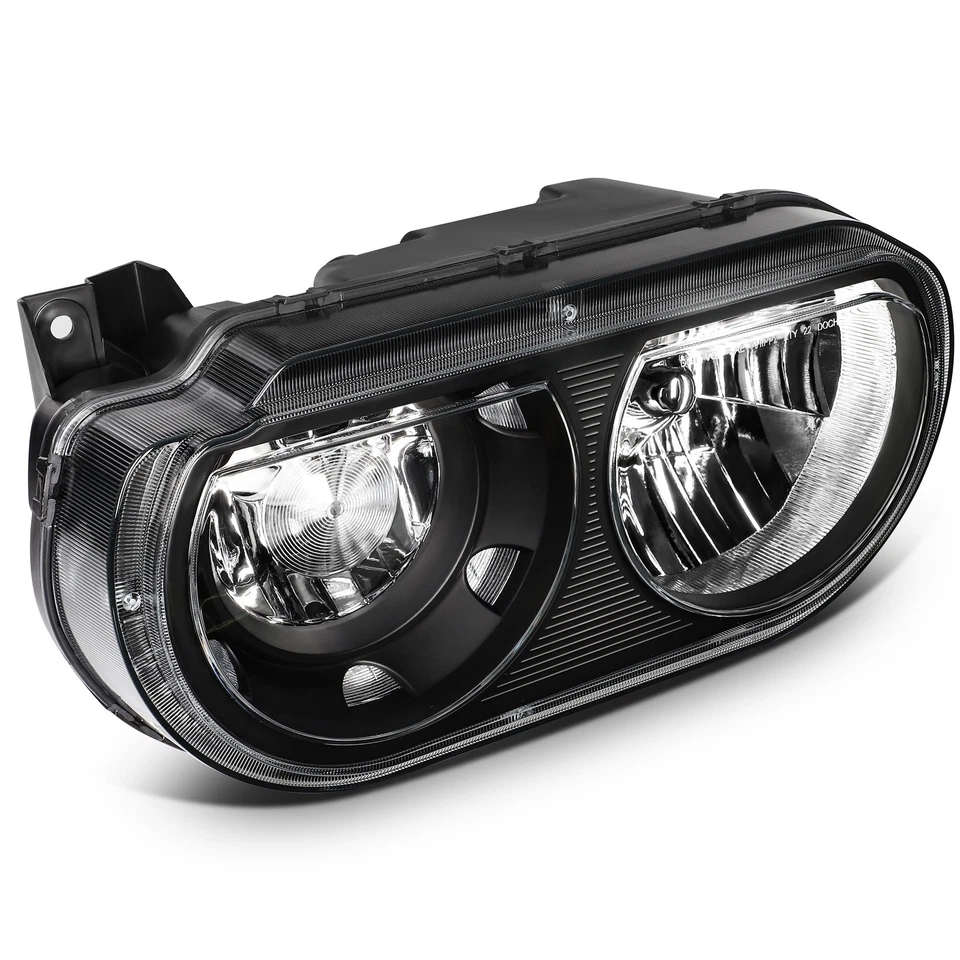 For 2008-2013 2014 Dodge Challenger Black Housing Headlights Assembly Left+Right - Image 4 of 4