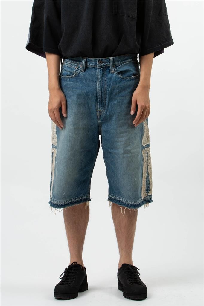 KAPITAL 14oz denim shorts short pants bone Skeleton brand new