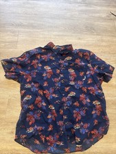 Eddie Bauer Shirt Mens 2xl acorn out doors  AOP Short Sleeve Button Up