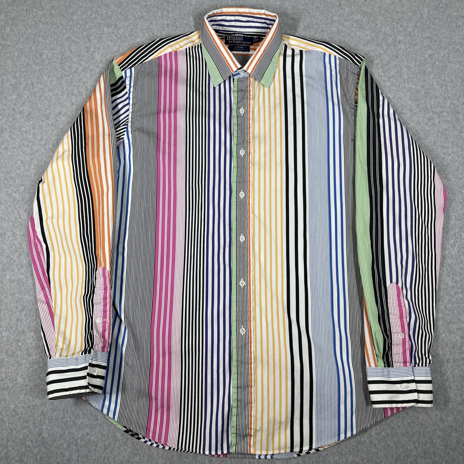 Polo Ralph Lauren Vintage Men's Curham Custom Fit XL Striped Button Up Shirt