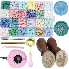 Wax Seal Kit 24 Color 624pc Electric Warmer Eucalyptus Stamp Crafting