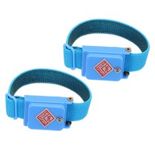 2pcs Anti Static Wrist Strap, ESD Antistatic Bracelet with Spare Bracelet Blue