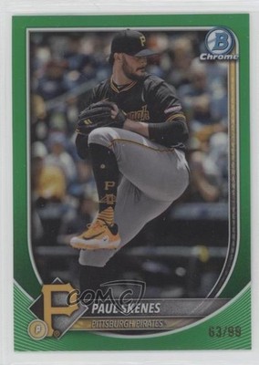 2025 Bowman Chrome Green Refractor 63/99 Paul Skenes #30 12fl
