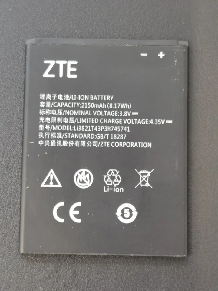 ZTE Li3821T43P3h745741 Akku Original Li-Ion für ZTE Blade L5 Plus C370 - Bild 1 von 1