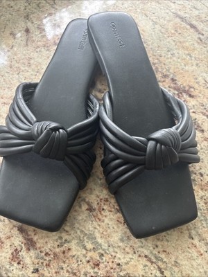 Open Edit Women s Black Knotted Slide Sandals size 12