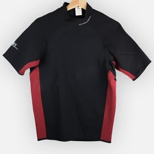 NRS HydroSkin Short Sleeve Wetsuit Top Black Red Neoprene Nylon Men's Size XL