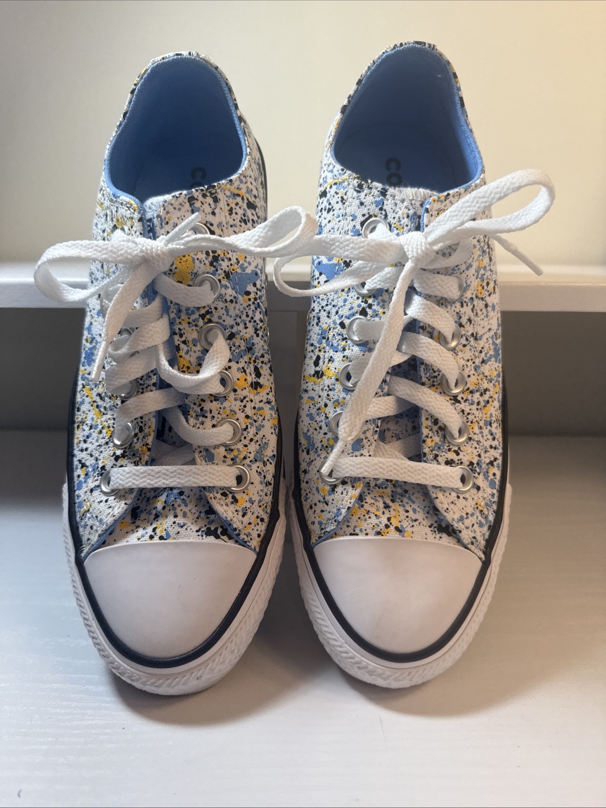 Converse Unisex Chuck Taylor All Star A00469F OX Low Top Shoes White/Yellow/Blue thumbnail 6