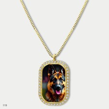 New Cute German Shepherd Dog Breed Fashion Pendant Necklace Chain Picture Dog Ta