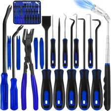 17Pcs Hook and Pick Tool Set with Scraper Auto Clip Removal Plier Fastener Remov