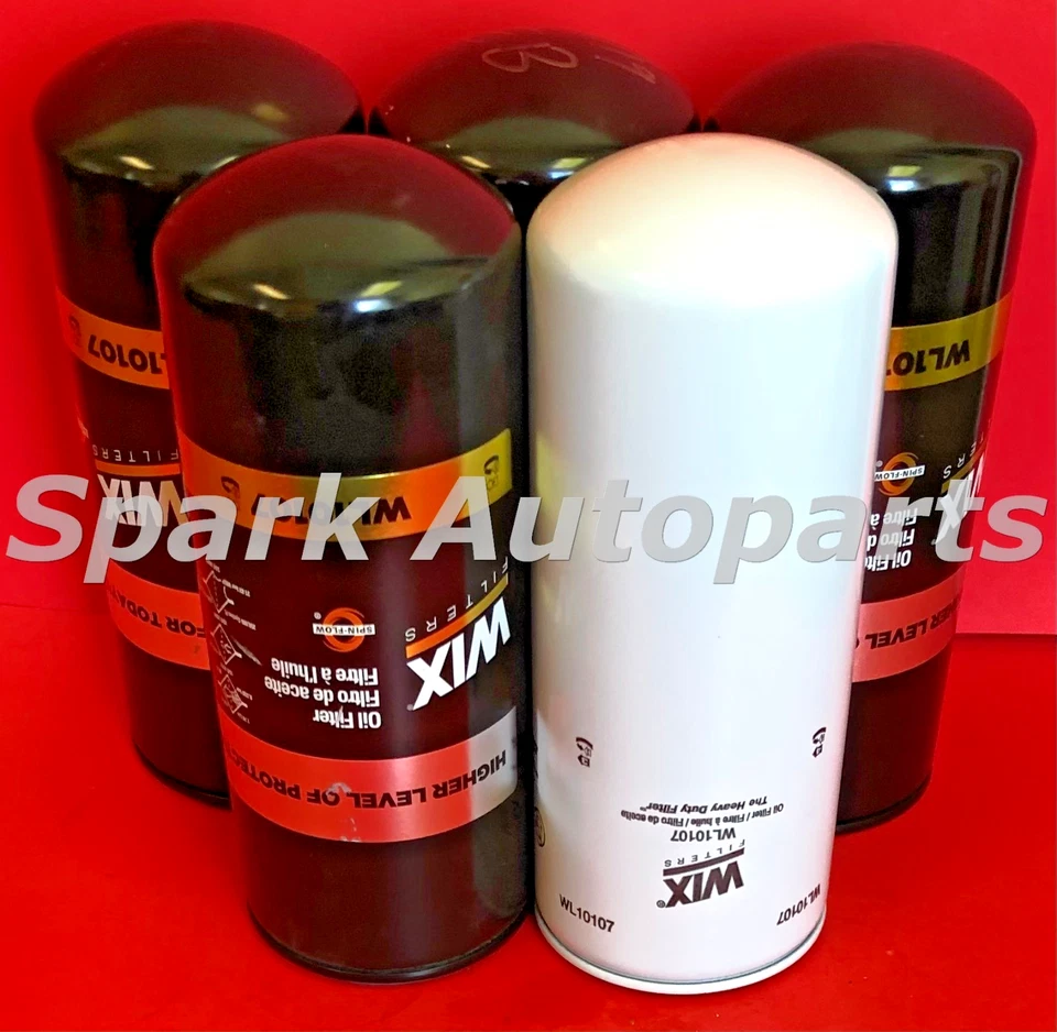 Lot of 5 Engine Oil Filter WIX WL10107 For WESTERN STAR, PETERBILT, KENWORTH Foto 2 de 3