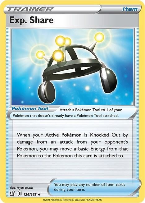 Exp. Share Battle Styles 126/163 Regular Uncommon Pokemon TCG Lightly Played