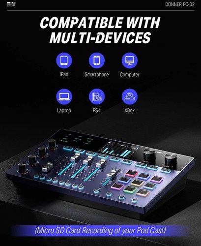 🔊Donner PC-02 Integrated 4 Channels Audio Podcast Production Workstation Record - Picture 6 of 6