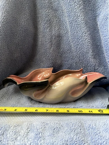 1950's Hull Pottery Leaf Planter # 78 Pink & Green