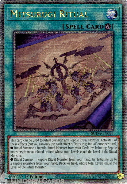 SUDA-EN095 Mitsurugi Ritual : Quarter Century Secret Rare 1st Edition YuGiOh Car