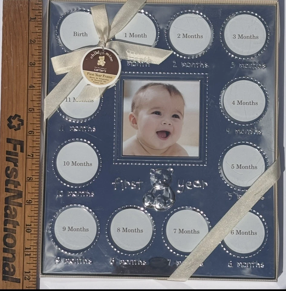 Carter's My First Year Baby Photo Frame Collage Silver New Sealed In Box - Image 4 of 4