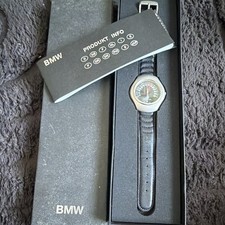 BMW M Coupe Swiss Made Quartz Analogue Watch, Black Leather Strap, Box/Manual