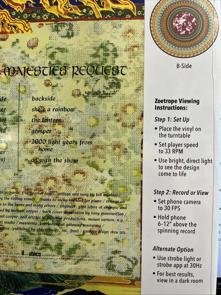 THE ROLLING STONES THEIR SATANIC MAJESTIES REQUEST  ZOETROPE DISC IMPORTED NEW - Image 4 of 4