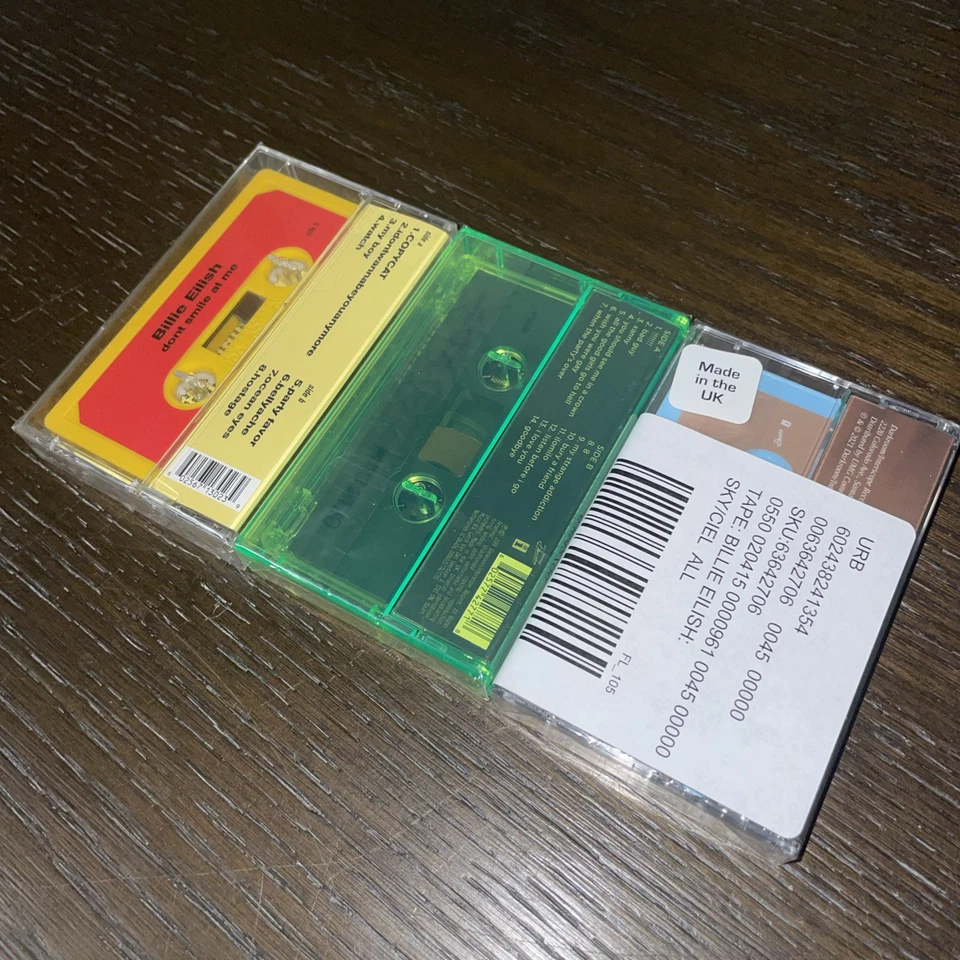 3 Billie Eilish Dont Smile At Me, Fall Asleep, Happier than Ever Cassette Lot - Image 3 of 4