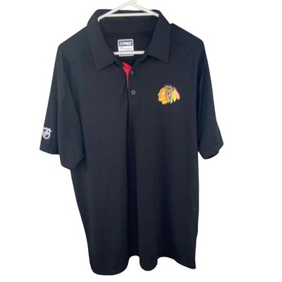 Fanatics Chicago Blackhawks Polo Mens Large Black NHL Authentic Pro Performance