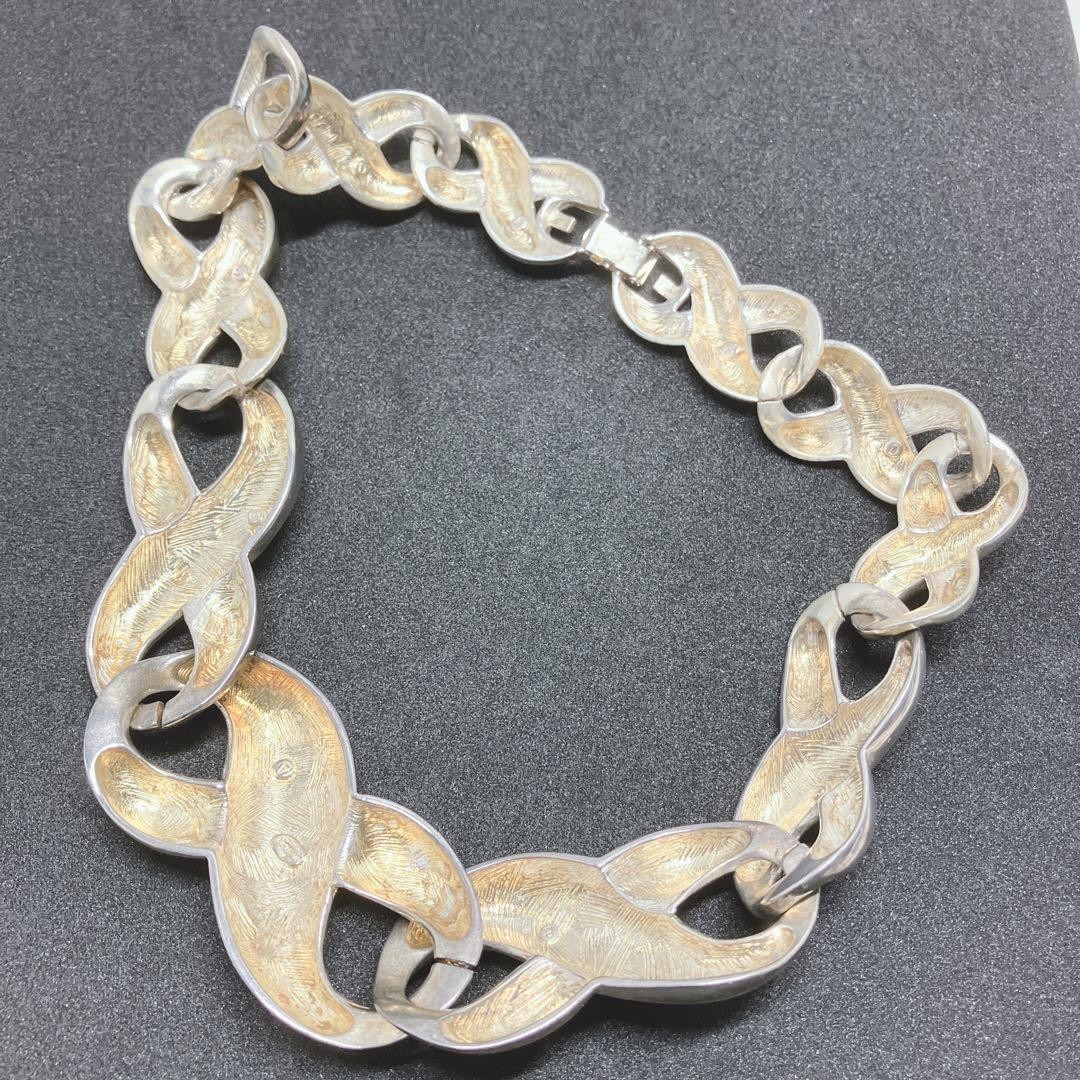 GIVENCHY Necklace Silver Large Bold Jewelry Style Classic Japan Vintage thumbnail 3