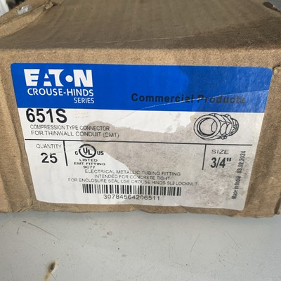 Eaton Crouse-Hinds 651S 3/4'' Steel Compression EMT Connector 25/Box