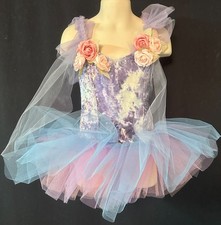 Curtain Call Costumes Sleeveless Blue and Pink Tie Dye Dance Dress Size Small