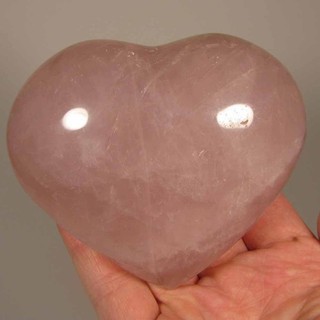 3.8" ROSE QUARTZ Heart Crystal Polished Palm Stone Healing Madagascar