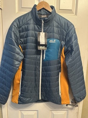 Jack Wolfskin Men's Routeburn Jacket  Blue Yellow Size Large Bluesign Product