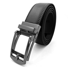 Genuine Leather Mens Ratchet Belt Belts For Men Adjustable Automatic Buckle