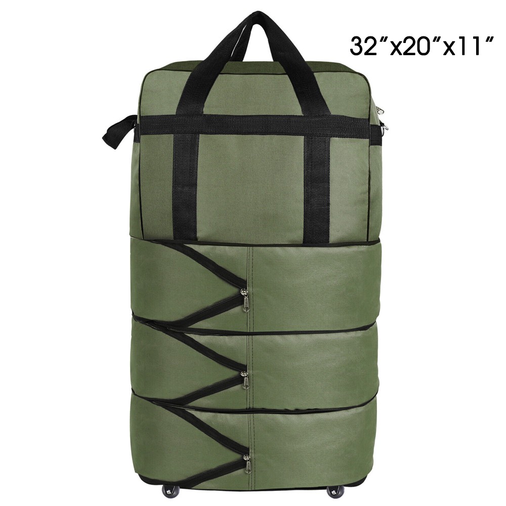 32"Expandable Rolling Wheeled Duffle Bag Luggage Spinner Suitcase Travel 3-layer