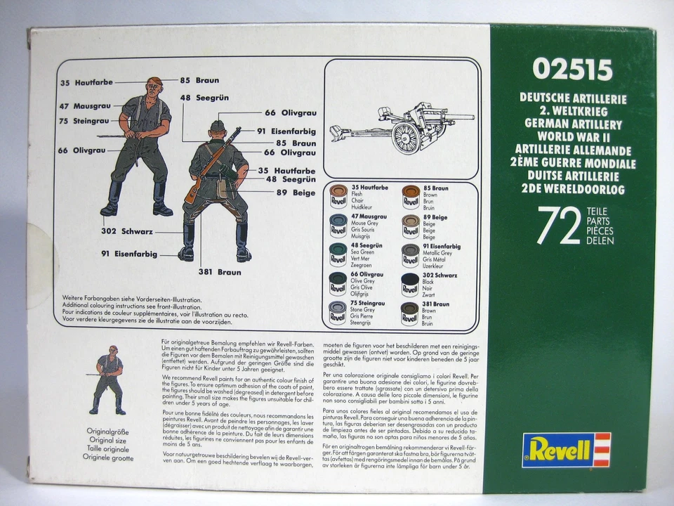 Revell Toy Soldiers 1/72 " WW2 German Artiller" Boxed 02515 1995 issue sealed! - Image 3 of 4