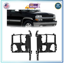 Headlight Mounting Brackets Pair For 99-07 Chevy GMC Silverado Tahoe Yukon Black