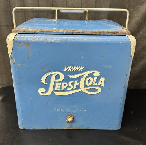 1950's Vintage Pepsi-Cola Metal Cooler Picnic Ice Chest