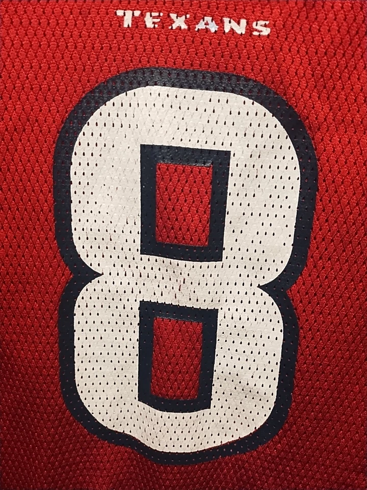 Camiseta deportiva juvenil vintage de los Houston Texans Matt Shaub #8 Reebok On Field roja talla S  Foto 3 de 4