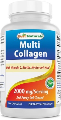 Multi Collagen Pills 2000mg Hair Skin Nails w/ Biotin & Vit C Made in USA 180 Ct