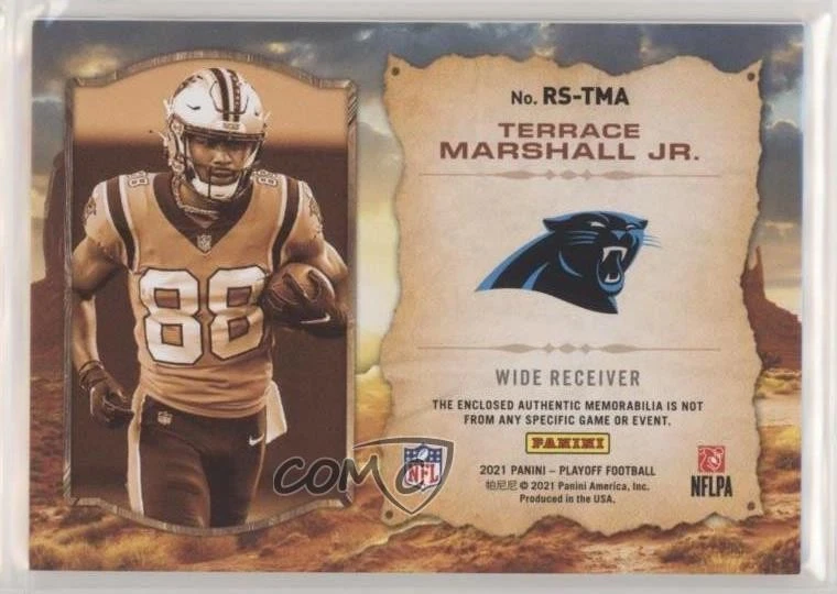 2021 Panini Playoff Rookie Stallions Terrace Marshall Jr #RS-TMA RC - Image 2 of 2