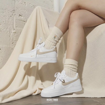 Nike Wmns Air Force 1 '07 ESS Low Essential White Tan Beige Gold AF1  CZ0270-105 | eBay