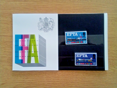 P........1967 Sg 715/716 EFTA Präsentationspaket postfrische Briefmarken GB