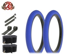 ALTA BICYCLE HIGH PERFORMANCE WIRE BEAD TIRES 18" X 1.95 BLUE BMX TREAD 8PC SET.