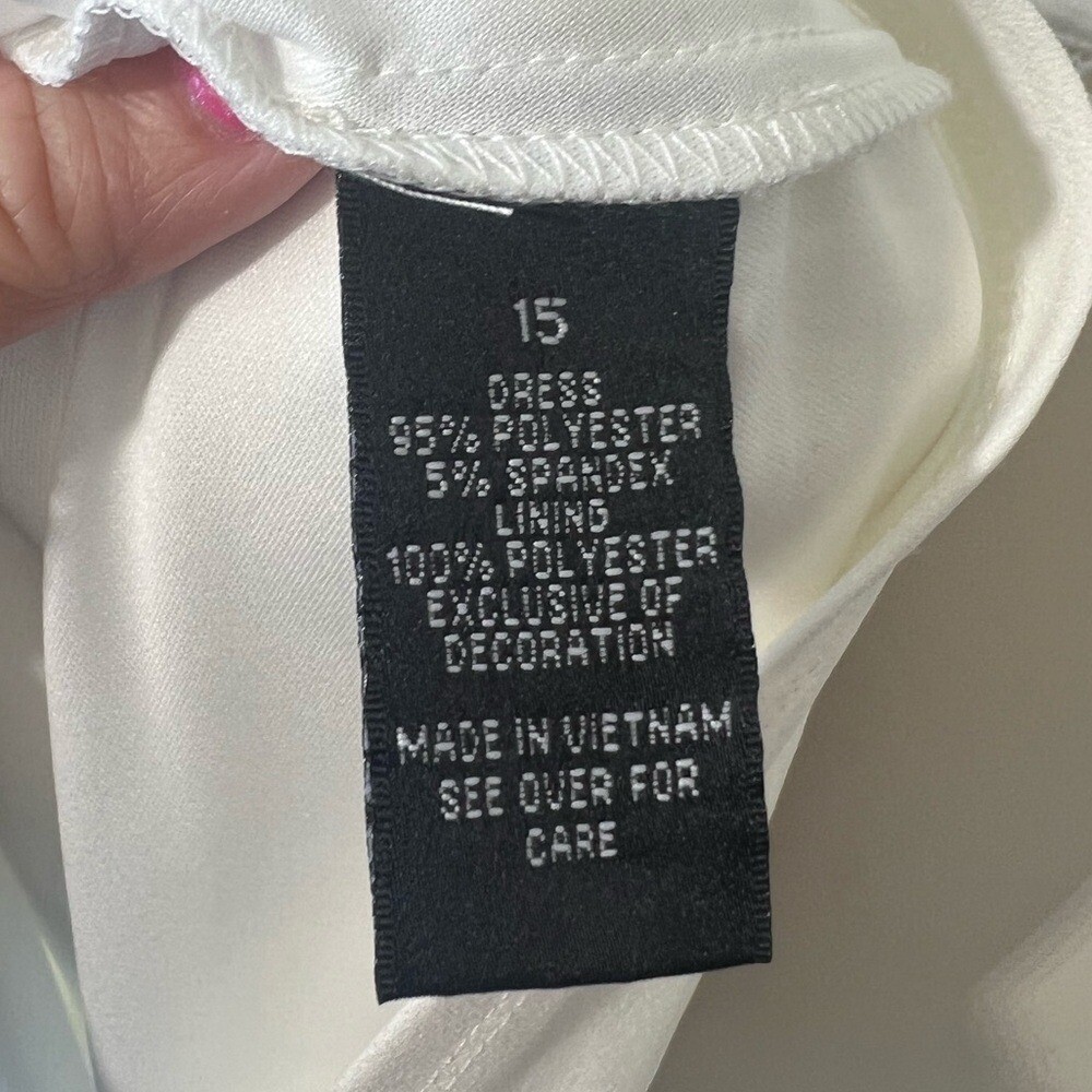 By&By Dress Midi Solid Scuba Crepe Juniors 15 Sleeveless Cut Out Off White New thumbnail 11