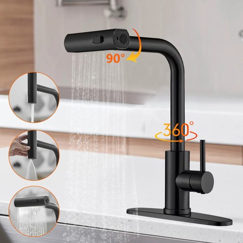 Küchen Spültischarmatur ausziehbar 3 Modi Rotation Warm und Kalt Wasser Mischbatterie - Bild 15 von 16