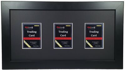 Sports Card Frame 3 Cards Portrait Black Mat Uv Protection Optional Top Ebay