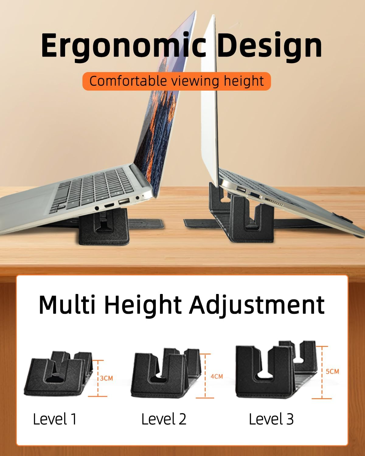 Folding Laptop Stand Invisible, Slim Portable Travel Laptop Tilt Stand