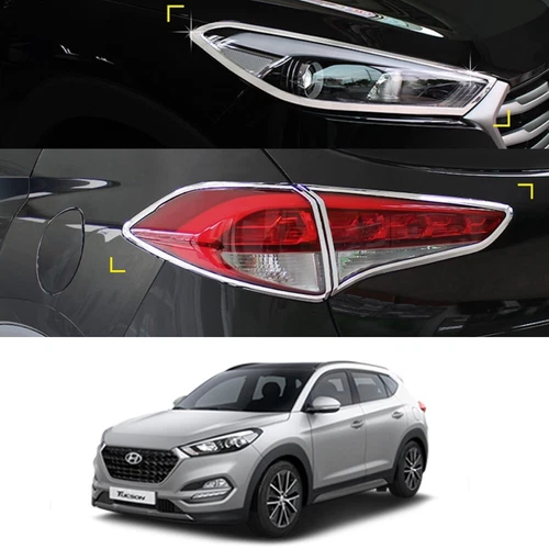 CHROME MOLDING FRONT, REAR LIGHTS GARNISH FOR HYUNDAI TUCSON 2016-2018