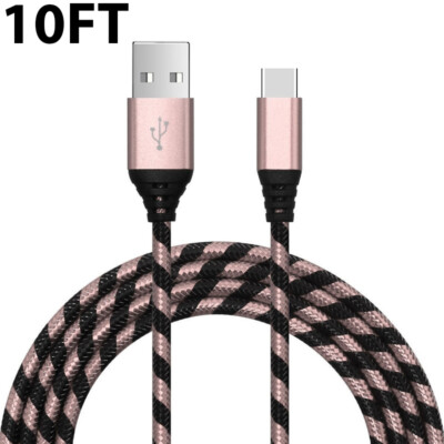 10ft USB C Cable Type C Fast Charger For Samsung Galaxy S8 S9 S10 Plus Note 8 9