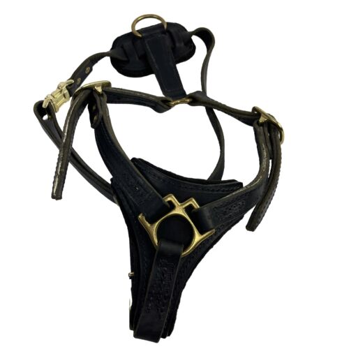 K9 Rottweiler Dog Harness  with Handle for Medium Large Dogs  Brown Padded - Picture 1 of 7